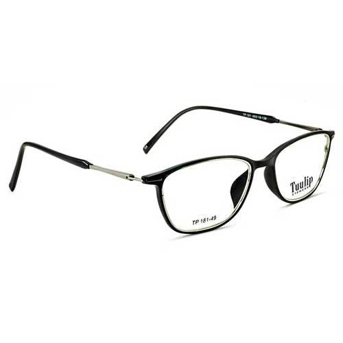 Tp-181 Black Shine Square Frame - Acetate Material , Unisex Design With Full Rim
