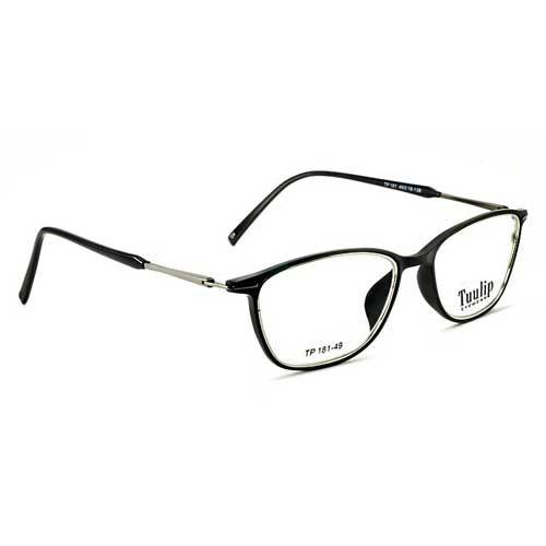 Tp-181 Black Shine Square Frame - Acetate Material , Unisex Design With Full Rim