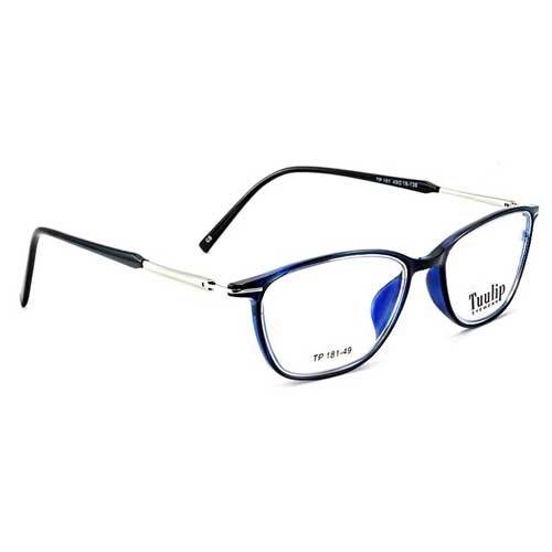 Tp-181 Black Shine Square Frame - Acetate Material , Unisex Design With Full Rim