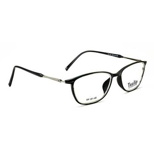 Tp-181 Black Shine Square Frame - Acetate Material , Unisex Design With Full Rim