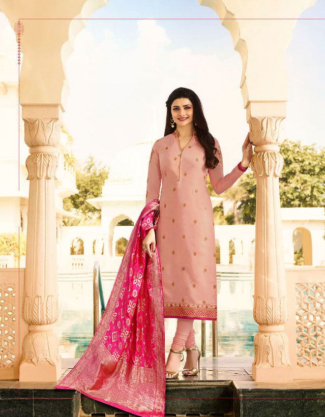 Sethnic Georgette Salwar Suit - Georgette & Silk Fabric, Customized Up To 42", Multicolour With Embroidery, Full Sleeves Design For Parties & Weddings