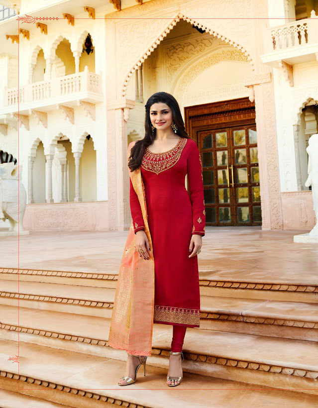 Sethnic Georgette Salwar Suit - Georgette & Silk Fabric, Customized Up To 42", Multicolour With Embroidery, Full Sleeves Design For Parties & Weddings