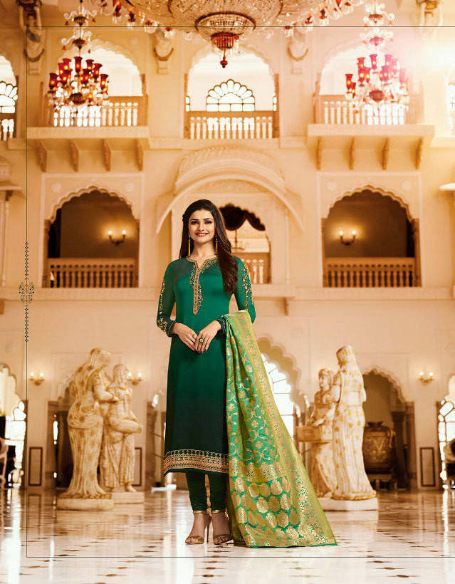 Sethnic Georgette Salwar Suit - Georgette & Silk Fabric, Customized Up To 42", Multicolour With Embroidery, Full Sleeves Design For Parties & Weddings