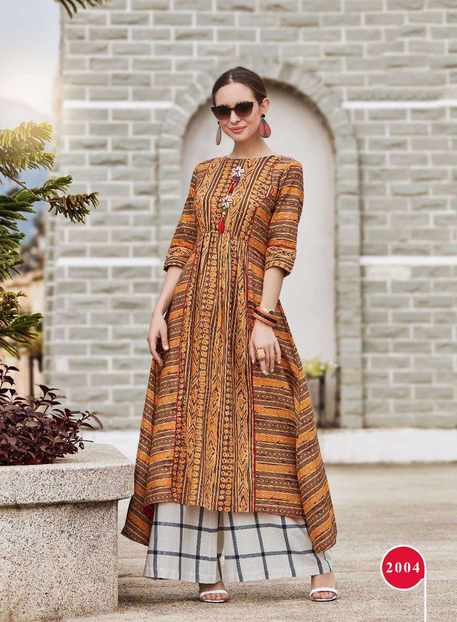Multicolour Buy Cotton Kurti Catalog Kajal Style Wholesale Price At Sethnic Surat