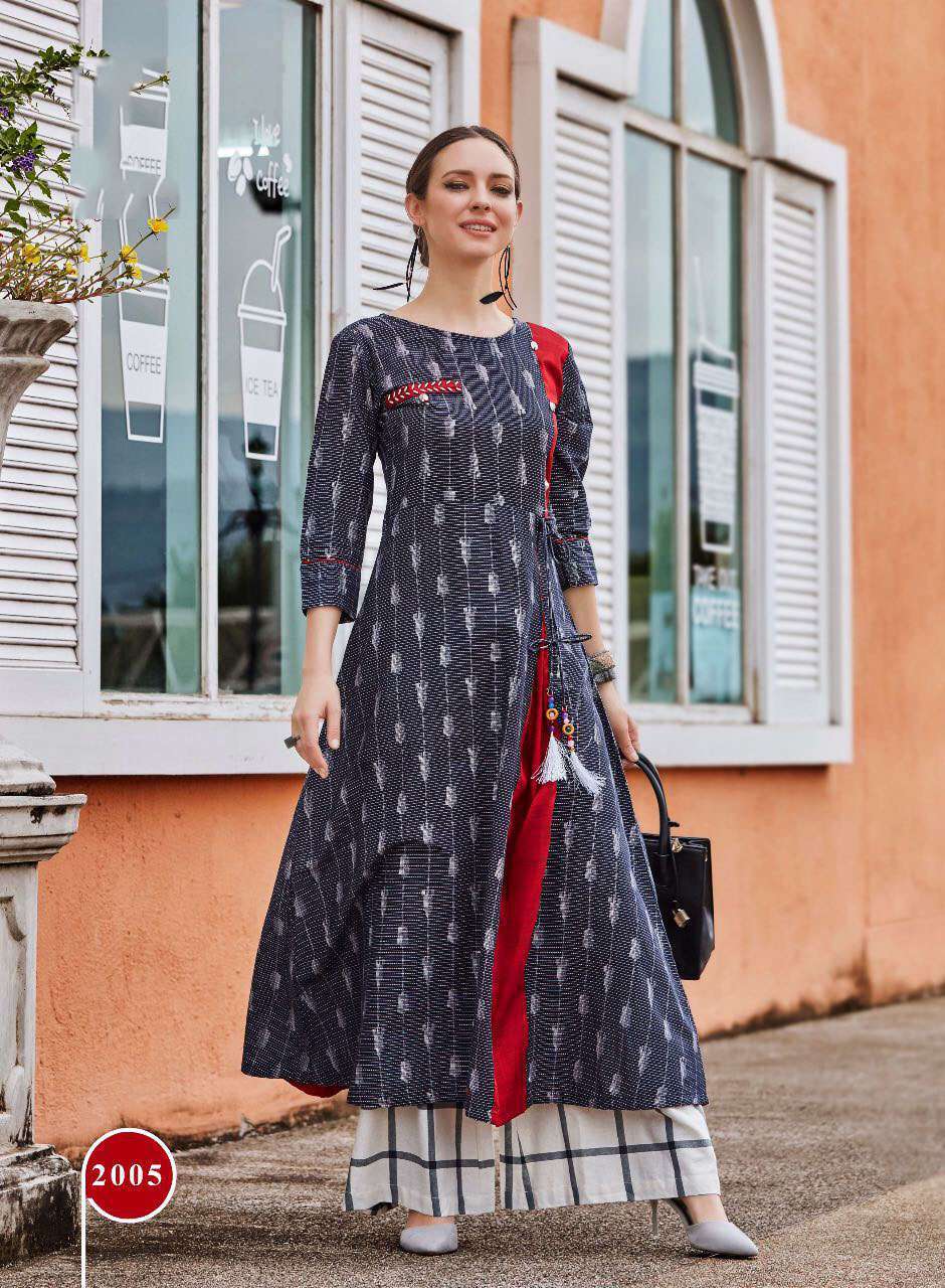 Multicolour Buy Cotton Kurti Catalog Kajal Style Wholesale Price At Sethnic Surat