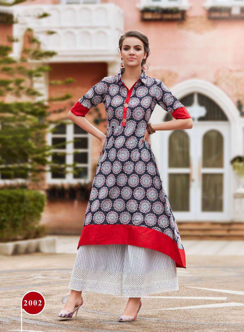 Multicolour Buy Cotton Kurti Catalog Kajal Style Wholesale Price At Sethnic Surat