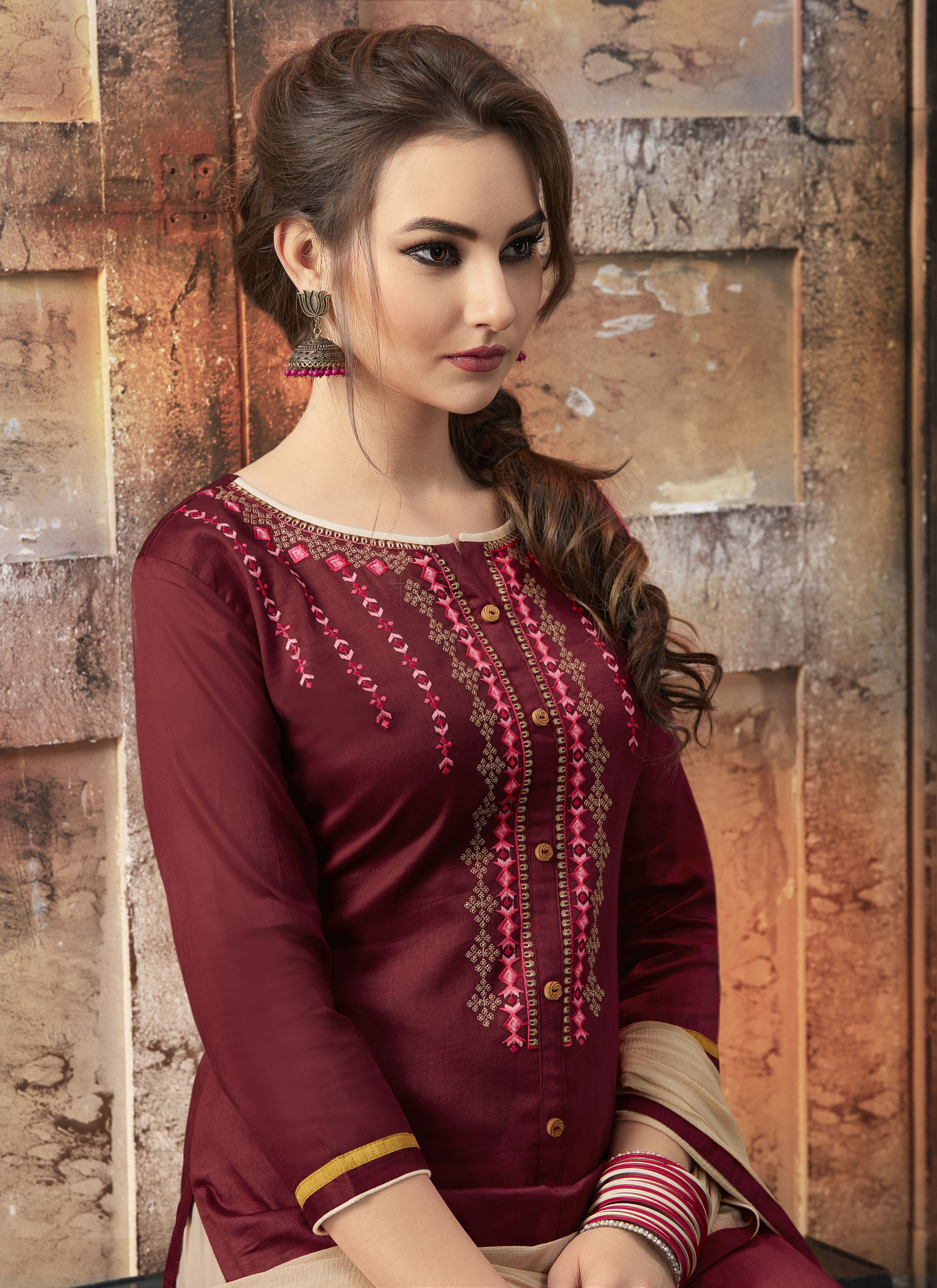 Coffee Readymade Salwar Suits