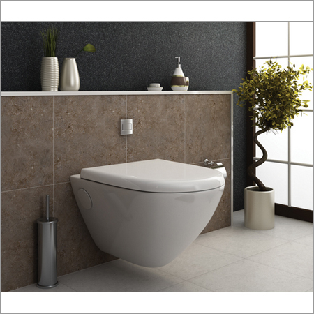 Water Closet - High-Grade Ceramic, Wall-Mounted, Glossy Finish | Comfortable Use, Durable Build, Easy Cleaning, Modern Design, 5-Year Warranty