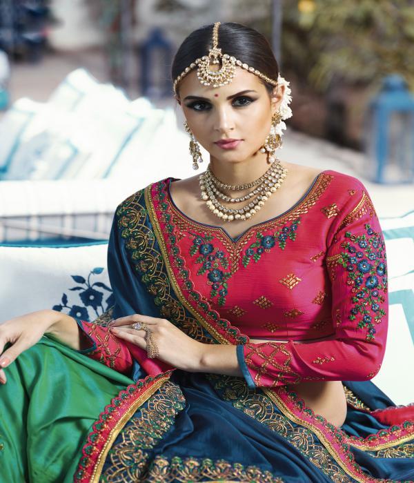 Multi Fancy Work Saree