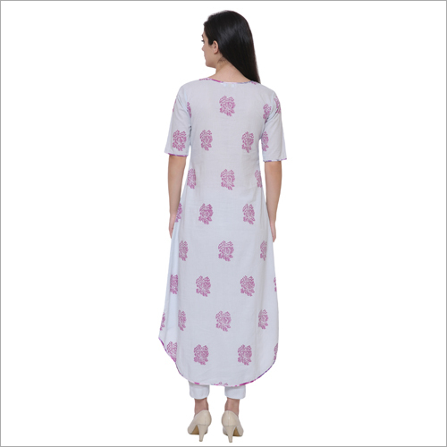 Kurtis - Cotton, 45 Inches, White | Stylish Design, Floral Embroidery, Comfortable Fabric, Perfect Fit