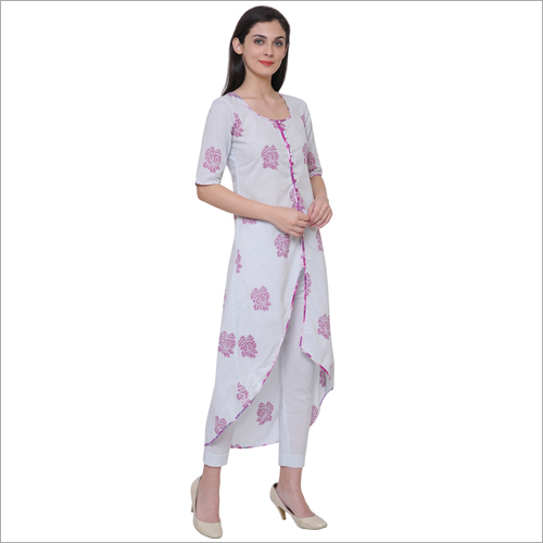 Kurtis - Cotton, 45 Inches, White | Stylish Design, Floral Embroidery, Comfortable Fabric, Perfect Fit