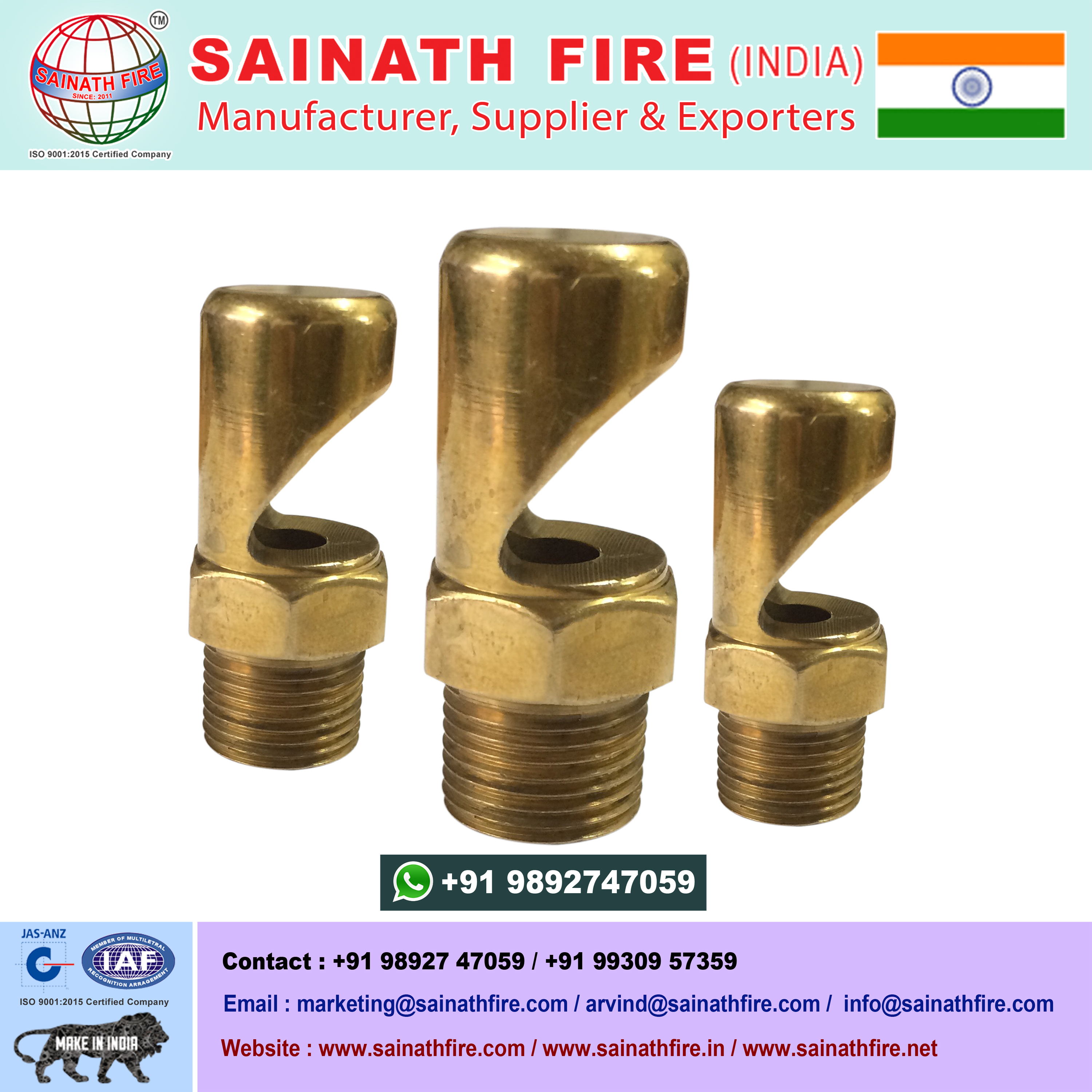 Water Spray Nozzle - Brass Material, 1/4 Inch Npt Inlet, High Throughput, Various Spray Patterns , Lightweight & Non-corrosive Design For Fire Safety & Industrial Cleaning