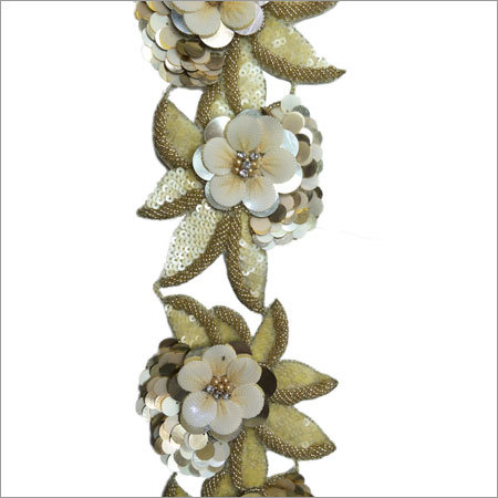 Handmade Laces - Fabric & Beads, Variable Length & Width, Pink Floral Design | Adds Beauty, Durable, Elegant Design, High Quality, Intricate Details, Versatile