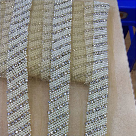 Handmade Laces - Fabric & Beads, Variable Length & Width, Pink Floral Design | Adds Beauty, Durable, Elegant Design, High Quality, Intricate Details, Versatile