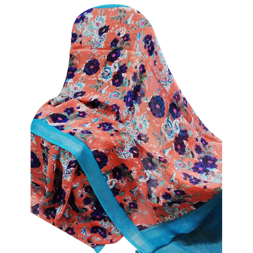 लिनन डिजिटल प्रिंट साड़ी