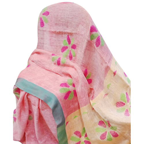 लिनन जामदानी डिज़ाइन साड़ी