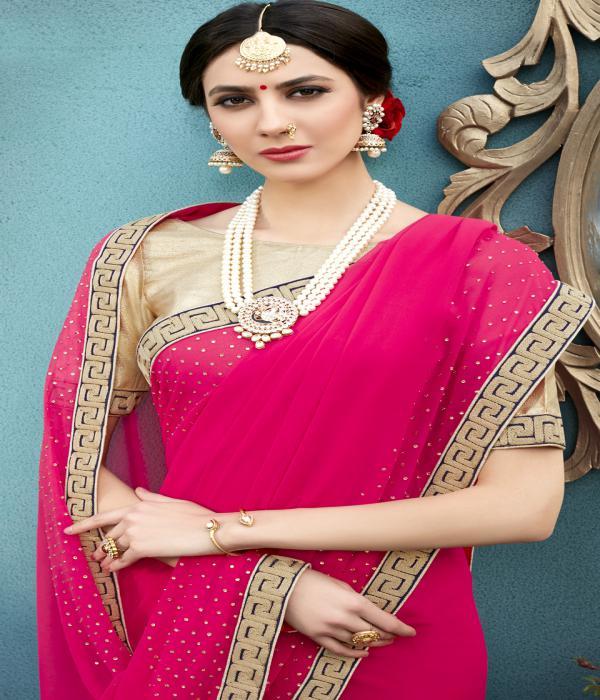Georgette Stone Work Saree