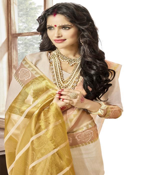 Cream Fancy Saree