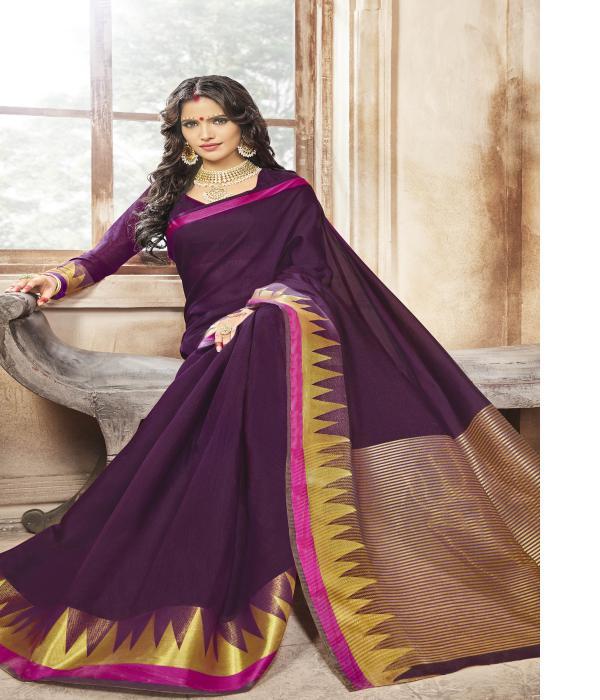 Wine Fancy Designer Saree