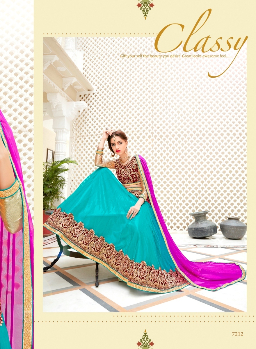 Pink & Maroon Net Lehenga Choli