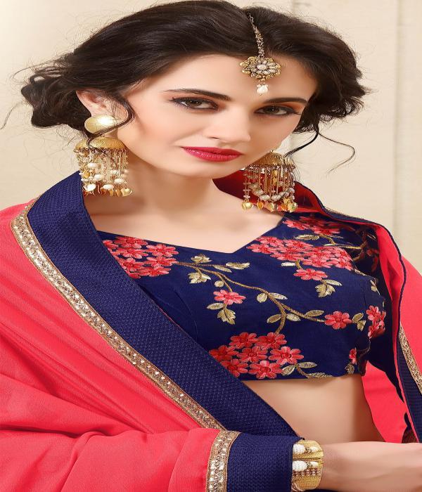 Navy Blue Fancy Saree