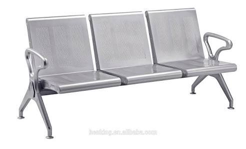 Ss Waiting Chair - Stainless Steel, 62x174x78 Cm | Perforated Seats, Indoor/outdoor, Easy Assembly, 300 Kg Weight Capacity