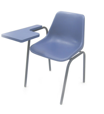 Writing Pad Chair - Iron And Plastic, 21 Inches Wide, 18 Inches Height, Smooth Writing Surface, Attractive Colors Available