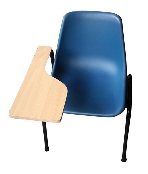 Writing Pad Chair - Iron And Plastic, 21 Inches Wide, 18 Inches Height, Smooth Writing Surface, Attractive Colors Available
