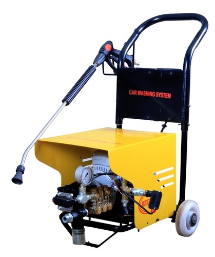 High-Pressure Cleaning Machine - High Water Flow Rate , Trigger Gun with Recoil Force for Reduced Holding Effort, Smooth Four-Wheel Mobility