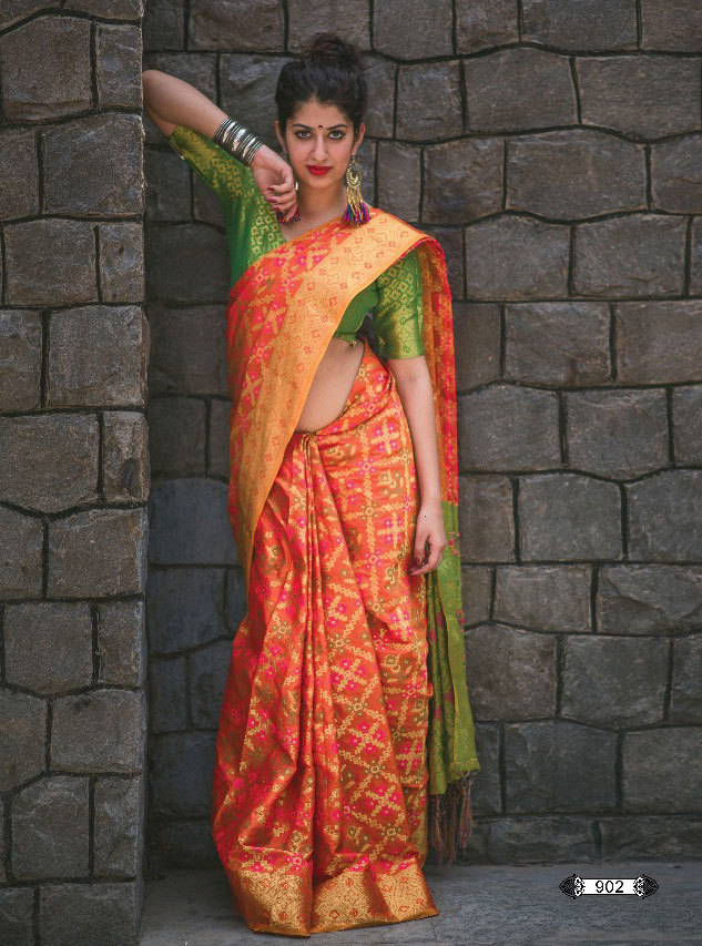 Multicolour Sethnic Patola Style Silk Saree Wholesaler In Surat Market