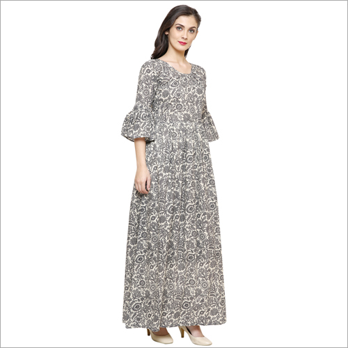 Kurtis - Cotton, S-xl, Maxi Length, Round Neck | Floral Print, Stylish Design, Comfortable Fabric, Versatile Style, Elegant Look, Perfect Fit