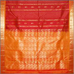 Yellow And Red Kanjivaram Saree