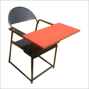 Study Chair - Metal, 18" x 20" x 30" , Red Color with Easy Assembly and Writing Surface