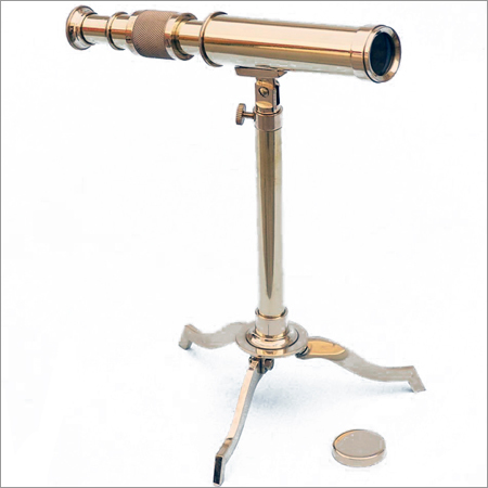 स्टैंड पर 10 इंच का नॉटिकल ब्रास टेलीस्कोप