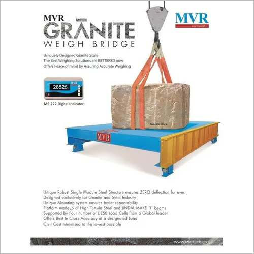 Granite Weighbridge - 80-100 MT Capacity, 2x3m & 4x3m Platform Sizes | High Durability, Zero Deflection, Best In Class Accuracy