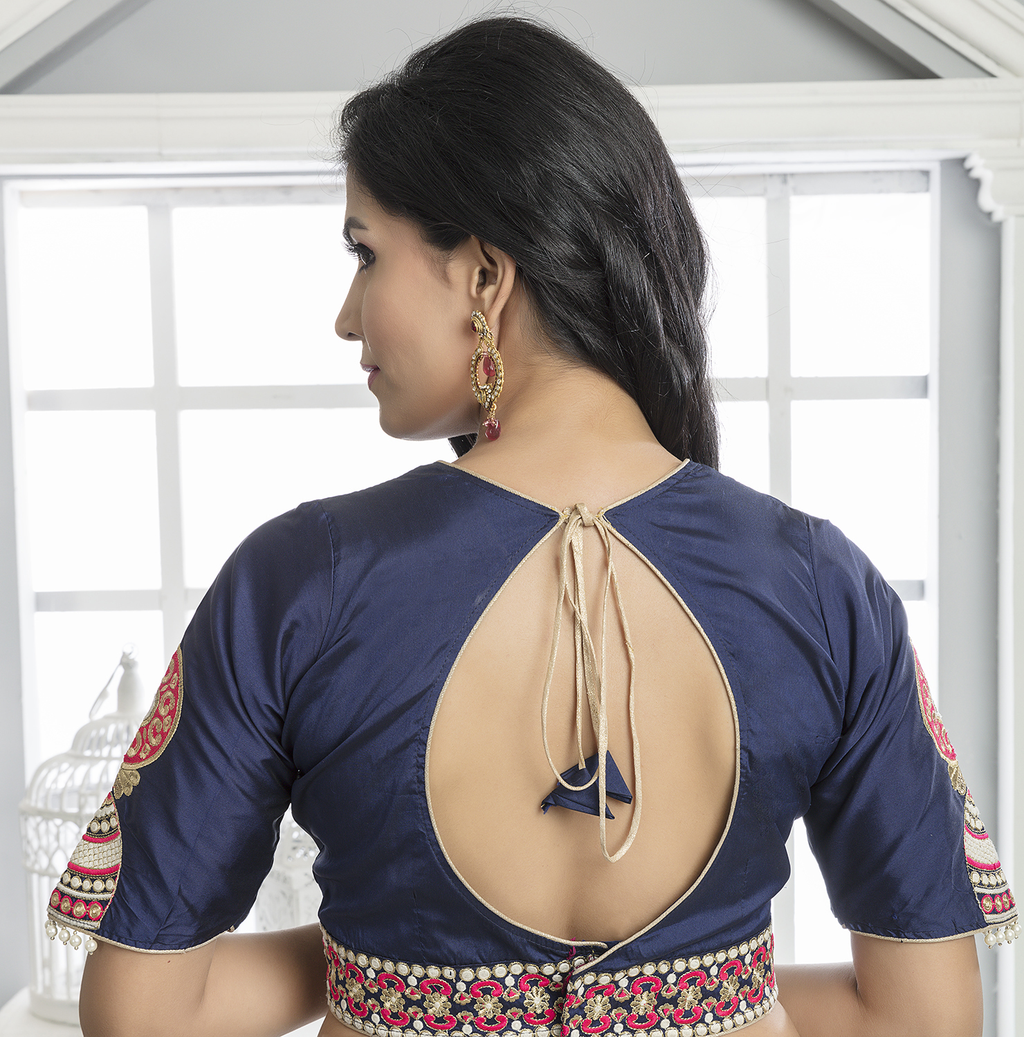 Navy Blue Designer Lehenga Saree