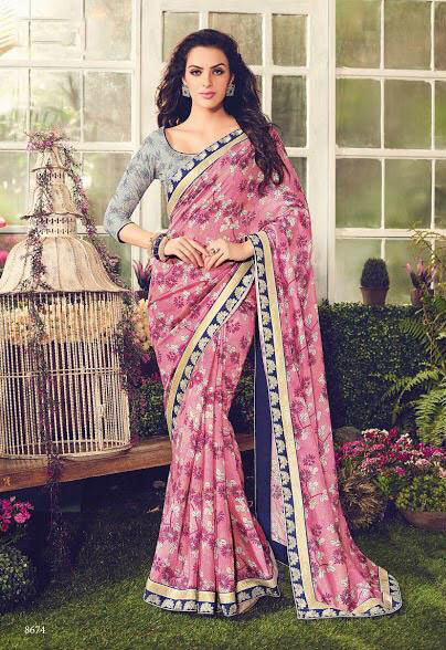 Multisolor Sethnic Crepe Sarees 8671-8685 Printed Collection Woth Heavy Border Blouse
