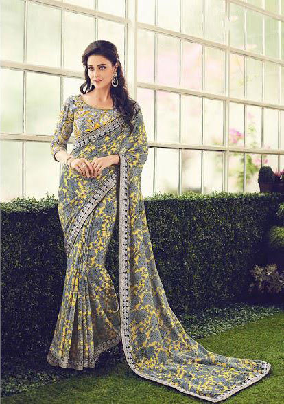 Multisolor Sethnic Crepe Sarees 8671-8685 Printed Collection Woth Heavy Border Blouse