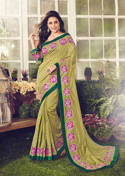 Multisolor Sethnic Crepe Sarees 8671-8685 Printed Collection Woth Heavy Border Blouse