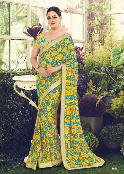 Multicolour Sethnic Crepe Sarees 8671-8685 Printed Collection Woth Heavy Border Blouse