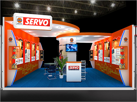 Exhibitions Stall Branding - Various Materials, Customizable Dimensions, Orange | Modular Assembly, Attractive Design, Integrated Lighting, High Impact Brand Visibility