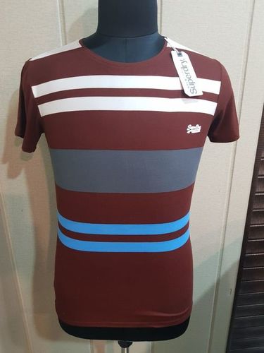 Mens T Shirt - Cotton, Short Sleeves, Printed Striped Design | Stylish Lightweight Fabric for Ultimate Comfort and Luxury