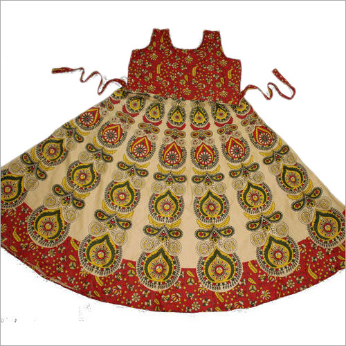 Ladies Rajasthani Print Long Dress - Cotton, 50 Inch Length | Multi-Color,  Short Sleeve, Ethnic Design with Mesmerizing Patterns - Cotton, 50 Inch  Length | Multi-color, Short Sleeve, Ethnic Design With Mesmerizing