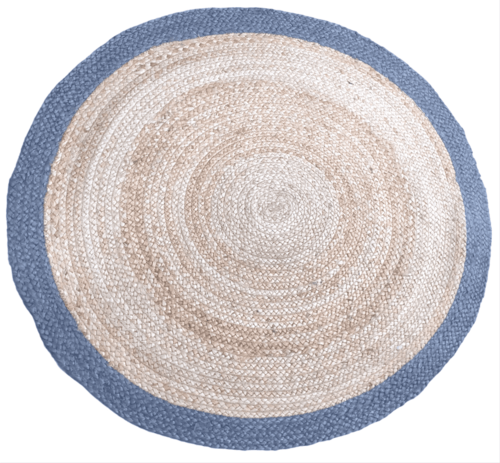 Braided Round Jute Rug - Back Material: Anti-Slip Latex