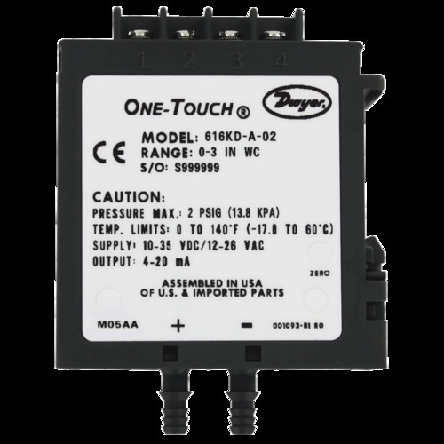Dwyer 616kd-07 Differential Pressure Transmitter Measure Pressure Of: Gas