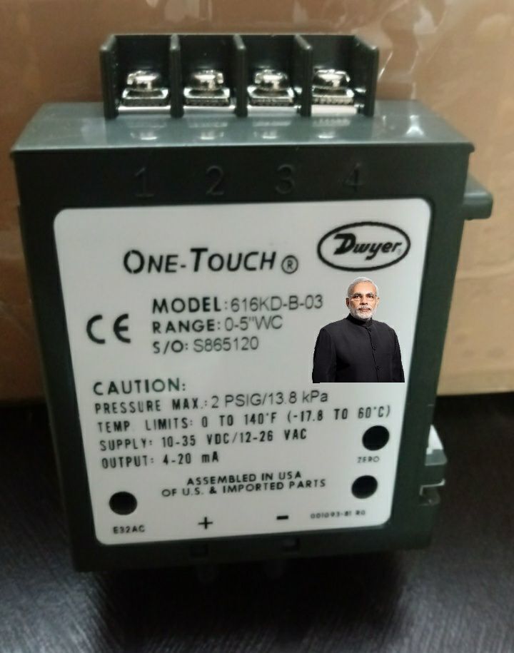 Dwyer 616kd-15 Differential Pressure Transmitter - 0 To 5000 Pa, 4-20 Ma Output | Compact Design, Low-cost, Accuracy ±2%, Ideal For Air And Gas Applications