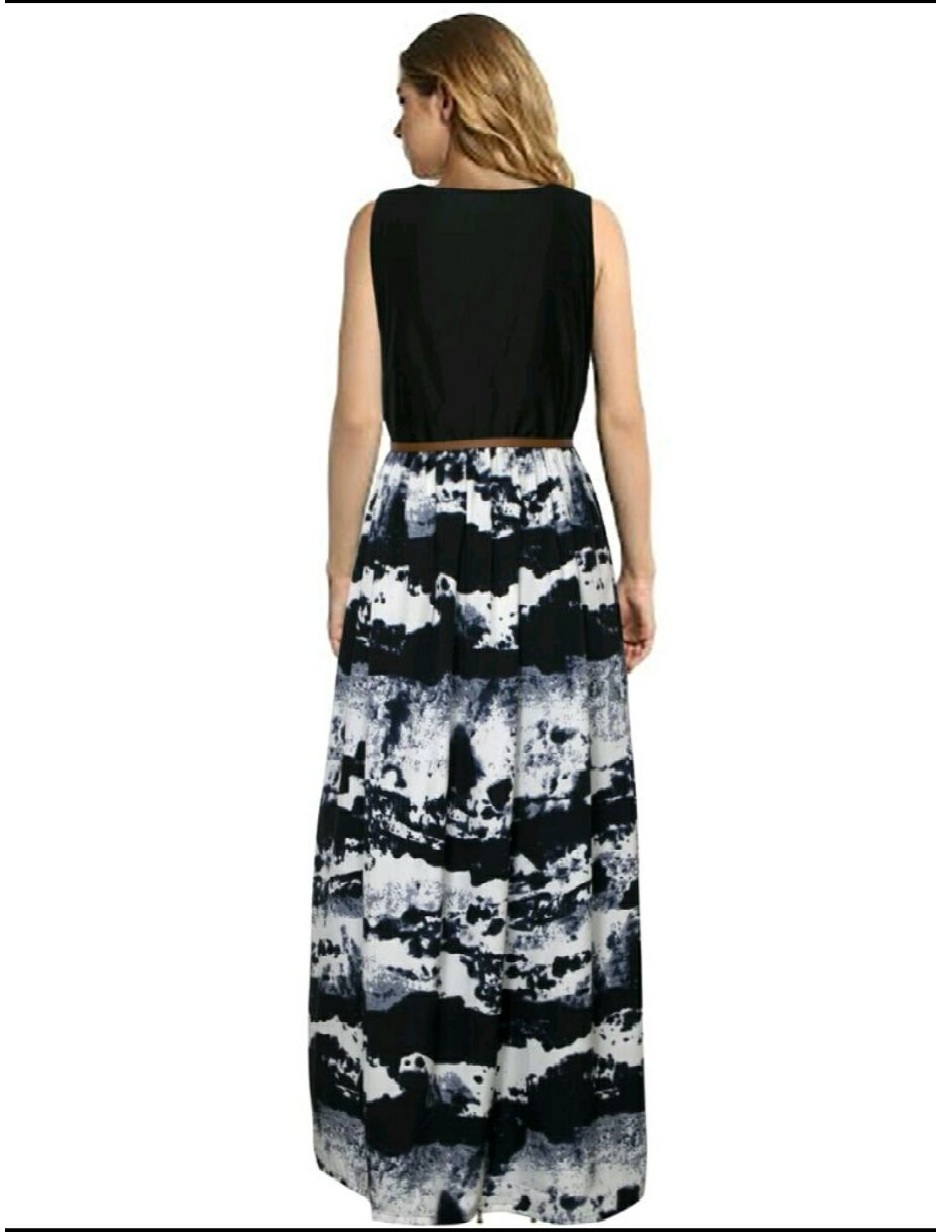 Exclusive Designer Gown - Taffeta Silk, Length 56 Inches | Black Sleeveless Ethnic Dress, Printed Pattern, All Season Wear