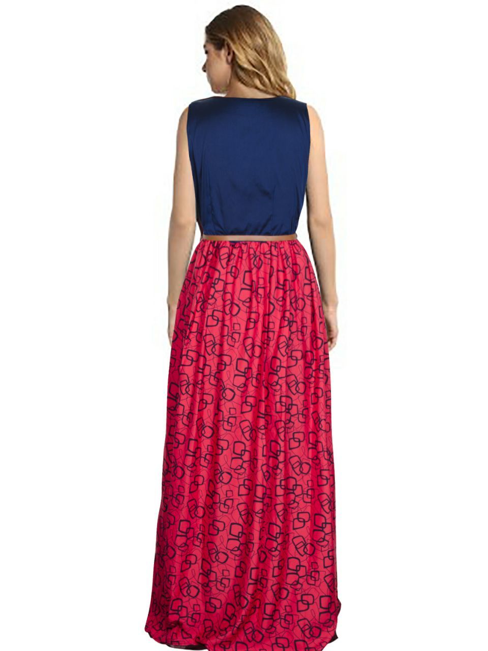 Exclusive Designer Gown - Taffeta Silk, 54 Inch Length | Multi-color, Sleeveless, Printed Ethnic Style, All Season Wear