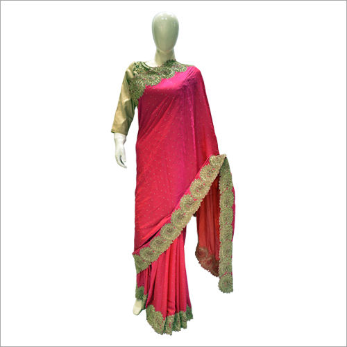 मैजेंटा पिंक साड़ी