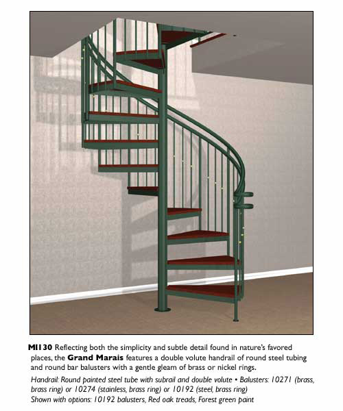 Cast Iron Spiral Stair - Color: Black